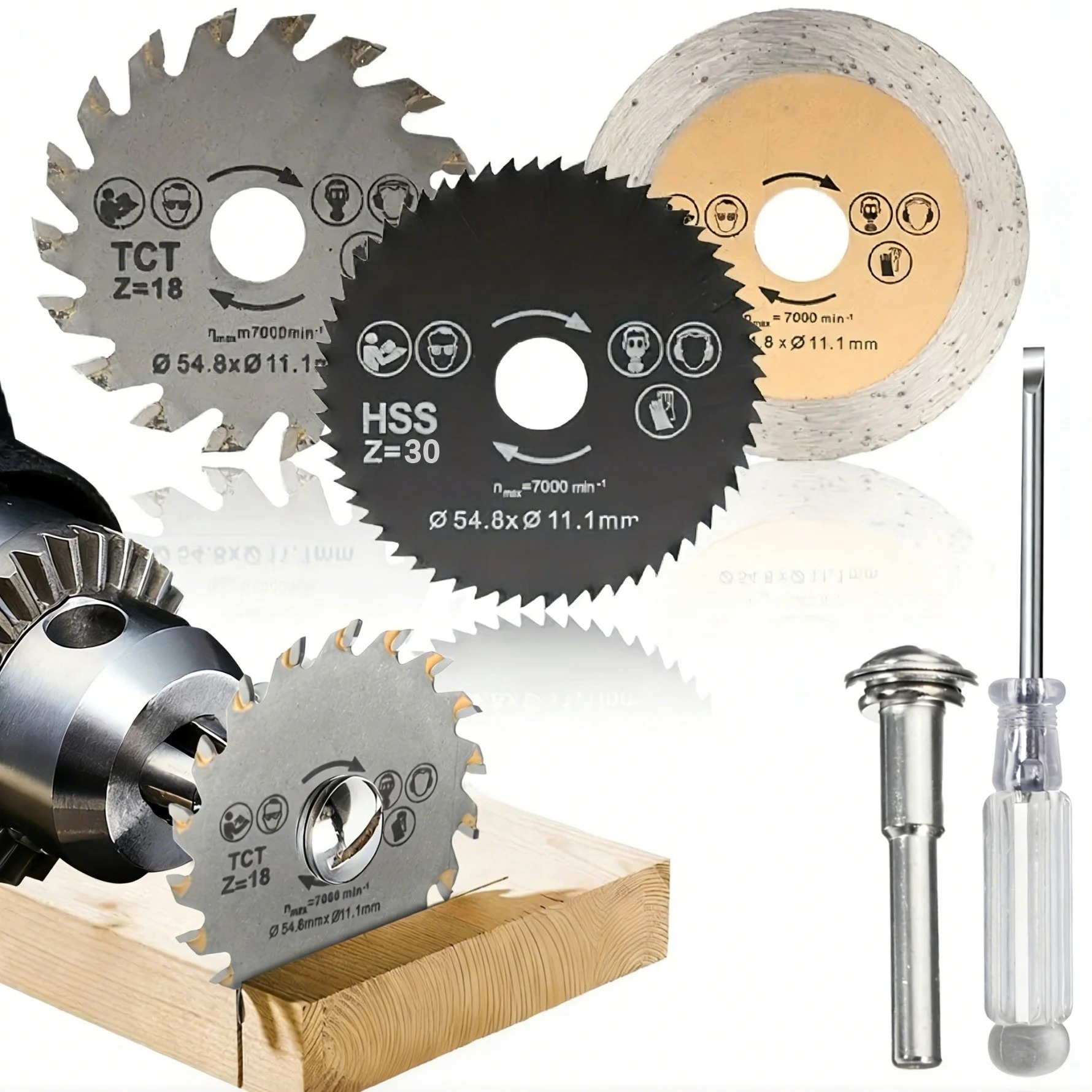 Brick Cutting Saw - ชุดใบเลื่อยวงเดือนอเนกประสงค์, แผ่นตัดสำหรับงานไม้, โลหะอ่อน และอิฐ, ก้านขนาด 6